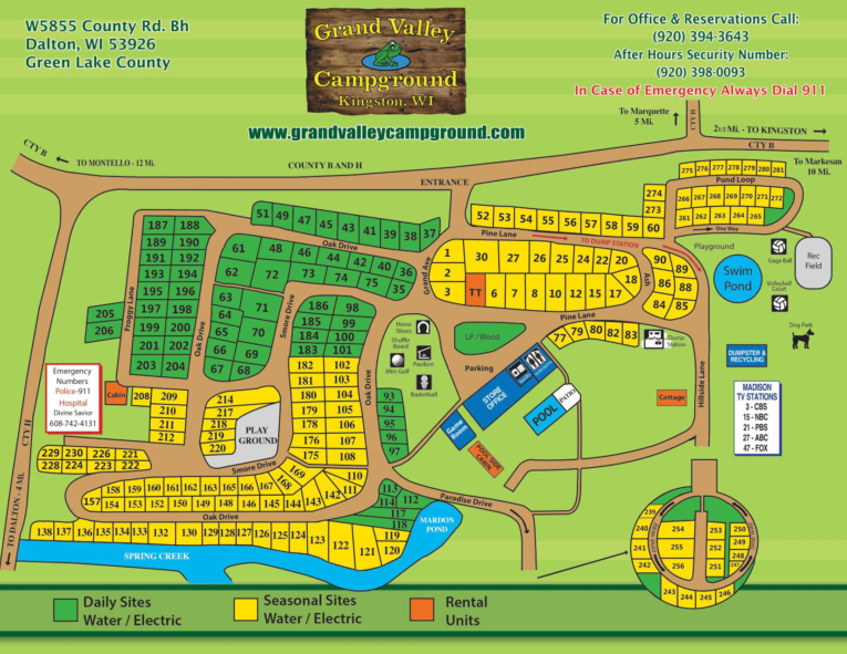 Campsites | Grand Valley Campground